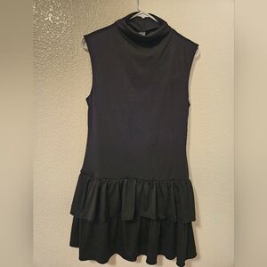 Wild Fable Women's Cap Sleeve Dropped Waist Knit Mini Shift Dress Black